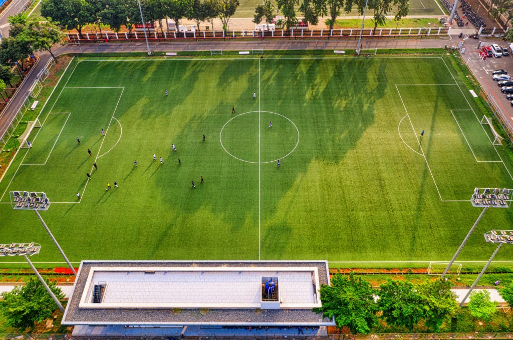 Fußballfeld eines Fußball Internats